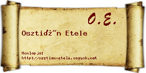 Osztián Etele névjegykártya